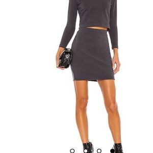 John Elliott Eclipse grey mini skirt and crop set